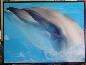 Airbrush dolphin portrait